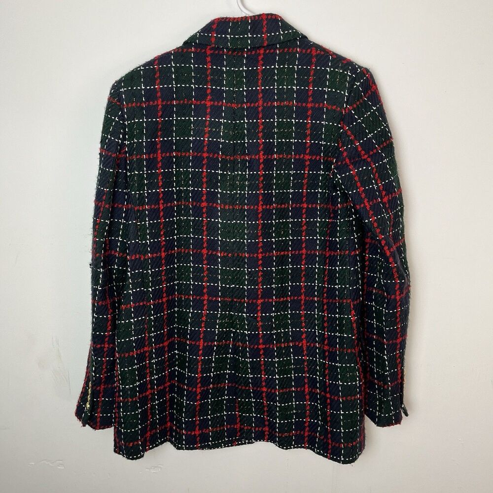 Zara Plaid Blazer in Red and Black - Picture 5 of 10